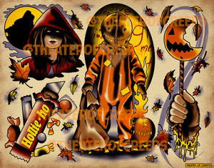 Halloween Tradition 11x14" Tattoo Flash Print